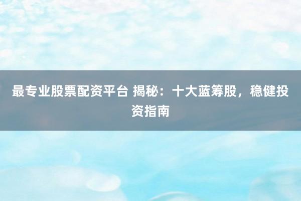 最专业股票配资平台 揭秘：十大蓝筹股，稳健投资指南