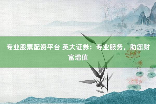 专业股票配资平台 英大证券：专业服务，助您财富增值