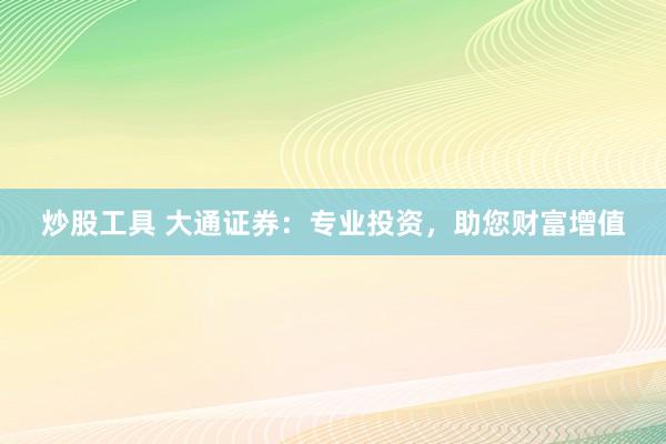 炒股工具 大通证券：专业投资，助您财富增值