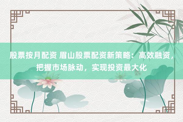 股票按月配资 眉山股票配资新策略：高效融资，把握市场脉动，实现投资最大化