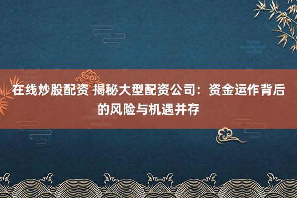 在线炒股配资 揭秘大型配资公司:资金运作背后的风险与机遇并存