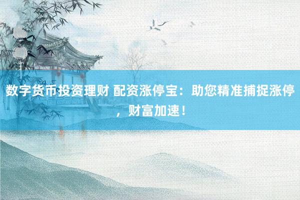 数字货币投资理财 配资涨停宝：助您精准捕捉涨停，财富加速！
